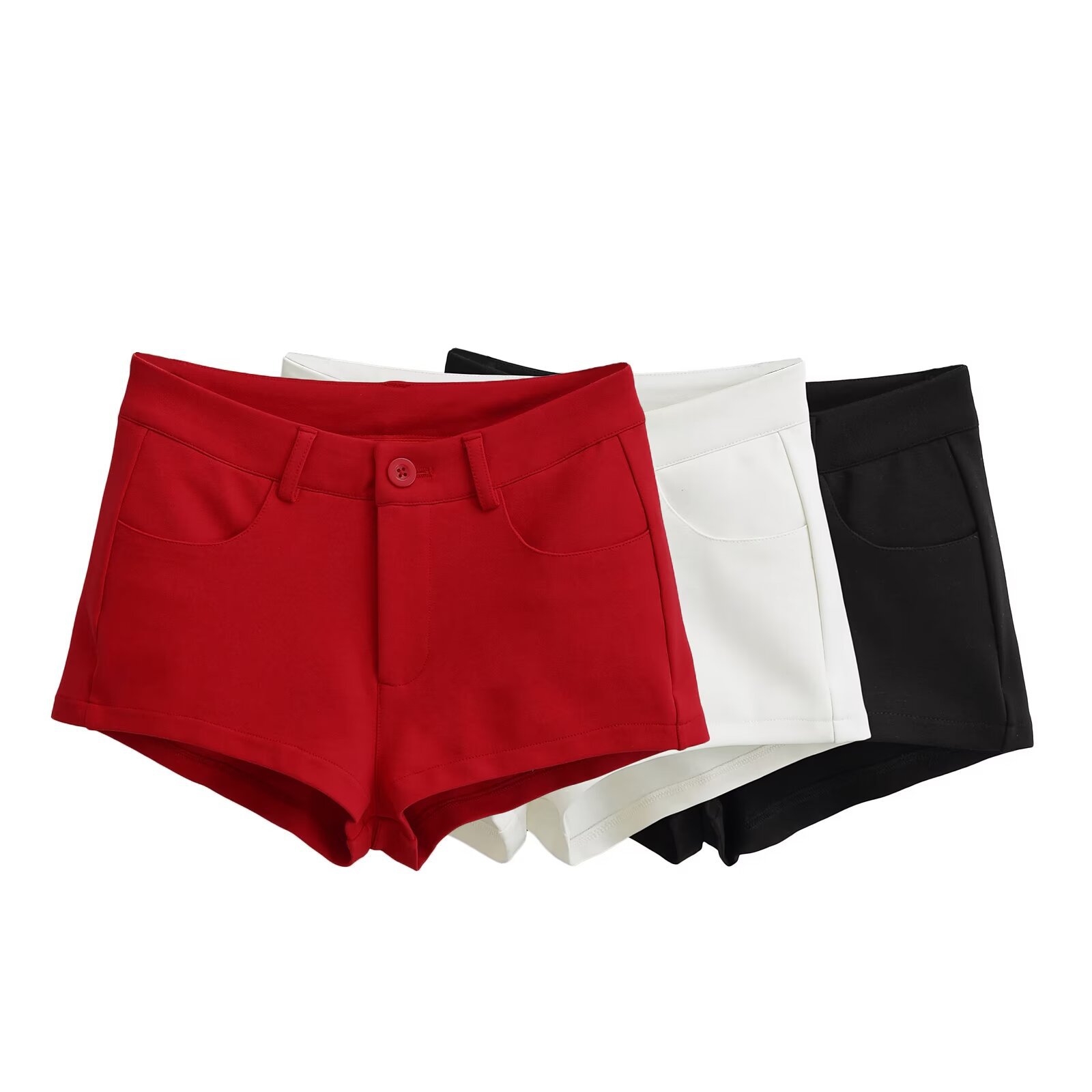 Ins Sweet Spice Girl Low Waist Hip Shorts Women's 2024 Summer New High Stomach High Elastic Sexy Hot Pants
