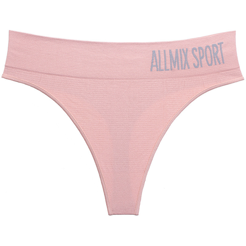 Picture of Foreign Trade European and American Women's Underwear Sexy Seamless Sports Fitness Letter Wide Waist Middle Waist Seamless Briefs Thong