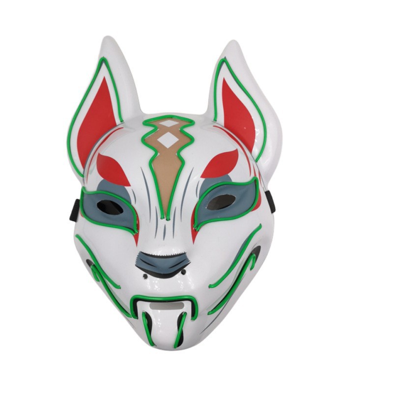 Picture of In-Stock Amazon Halloween Fox Mask El Cold Light Ktv Dance Party Horror Scary Mask Electronic