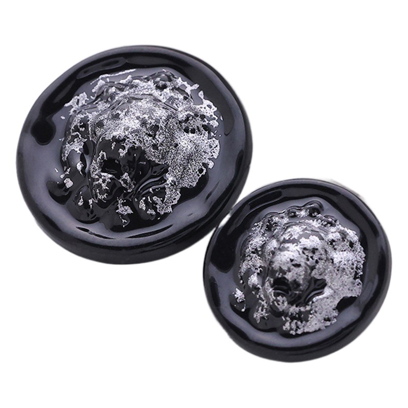 Chanel Style Button British Lion Head Ink Color All-match Suit High-grade Accessories Metal Top Button Button Button