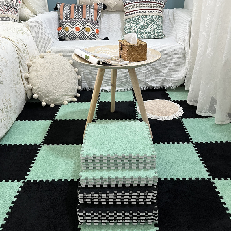 Picture of Plush room stitching carpet bedroom living room 2023 New ins style bedside blanket full floor mat cushion home