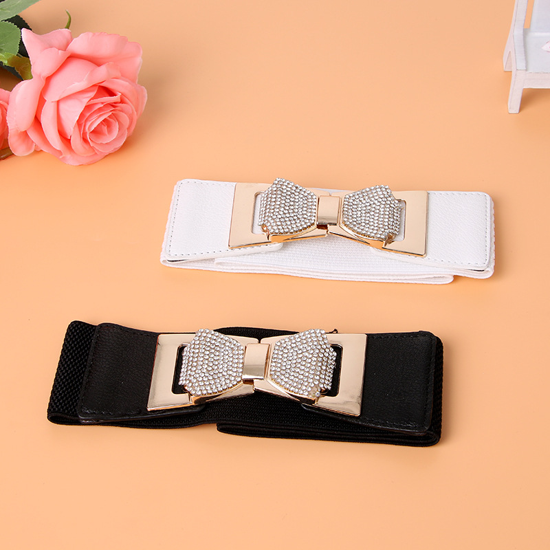 Manufacturer Wholesale New Women's Belt Korean Style Rhinestone Bow Super Loose Tight Girdle Clothing Accessories