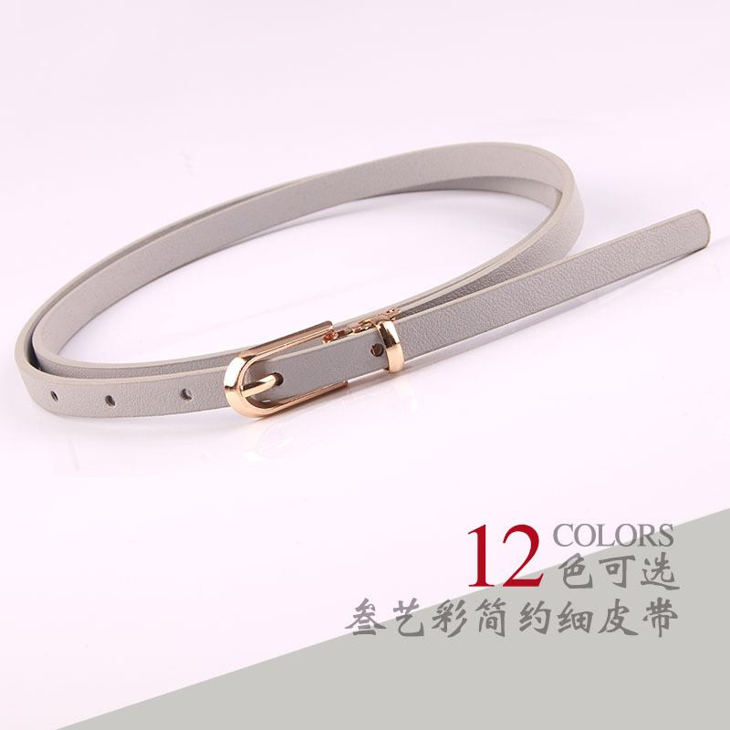 Picture of New Multicolor Decorative dress with Sweater Thin Belt Women's All-match Pin Buckle PU Small Belt Korean Style Trouser Belt
