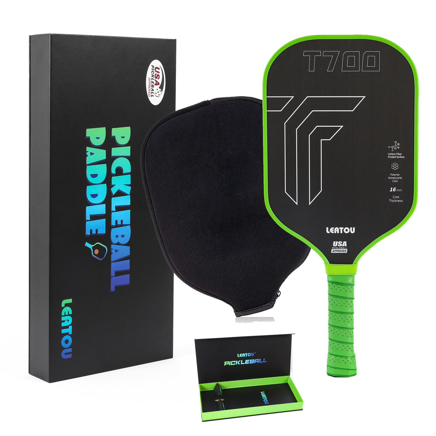 Picture of T700 Hot-Pressed Offensive Pickleball Racket Frosted Anti-Fall and Durable Pickleball Racket High-Strength Carbon Fiber Color Box