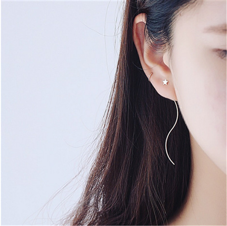 Japanese and Korean Style Simple All-match Earrings for Women Earrings Elegant Korean Star Tassel Earrings Earrings Earrings for Students