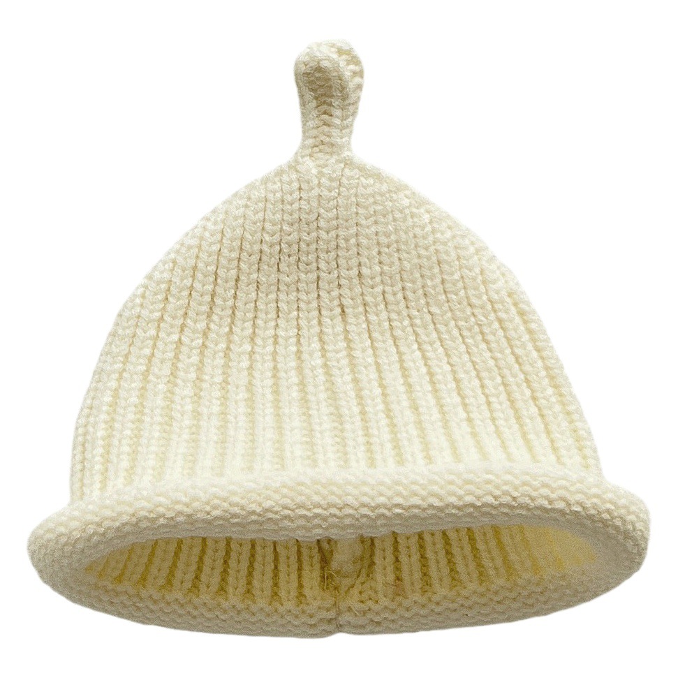 Qiunan Korean Baby Hats Autumn and Winter 2025 New Ins Solid Color Pacifier Knit Hat Baby Woolen Hat Wholesale