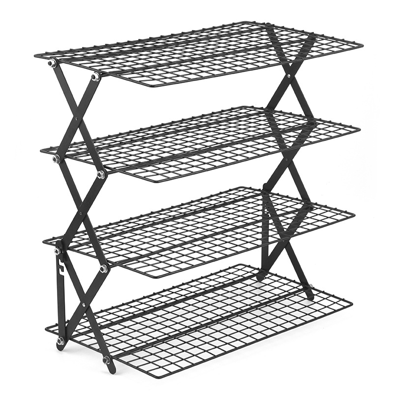 Picture of Outdoor Camping Dining Rack Iron Rack Storage Portable Storage Rack Picnic Rack Foldable Table Three-layer Four-layer