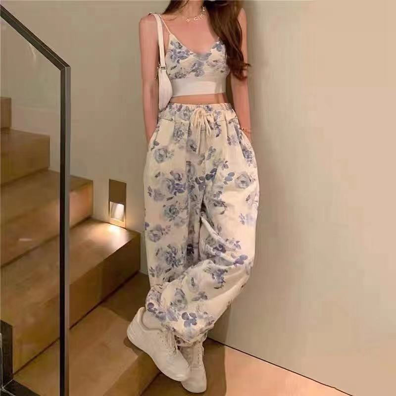 Picture of Thailand summer 2022 new camisole toe pants printed sexy hot girl temperament two-piece suit women Wholesale