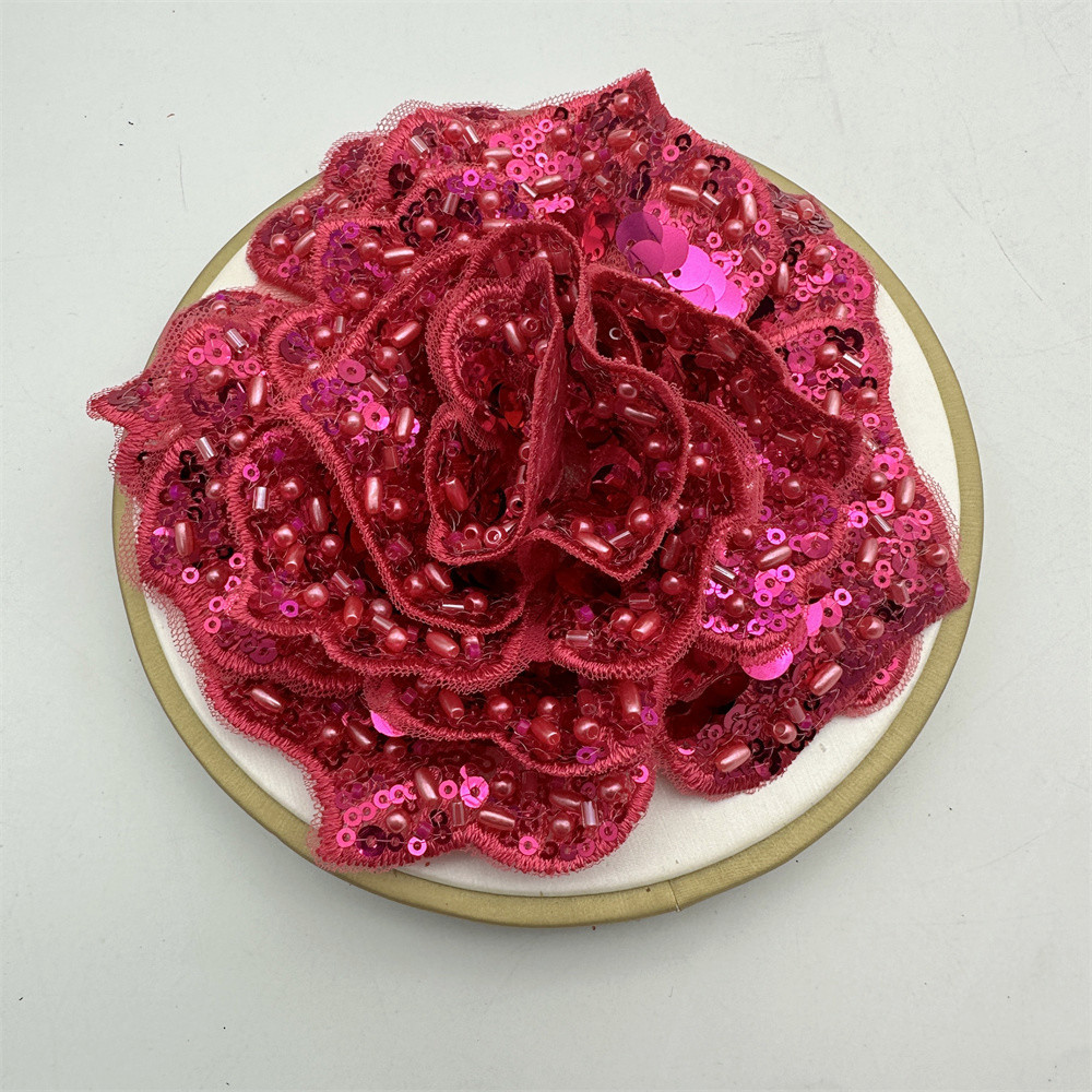 Multicolor Sequins 3D Small Flowers DIY Children's Evening Dress Fashion Collocation Stereo Beaded Lace Flowers