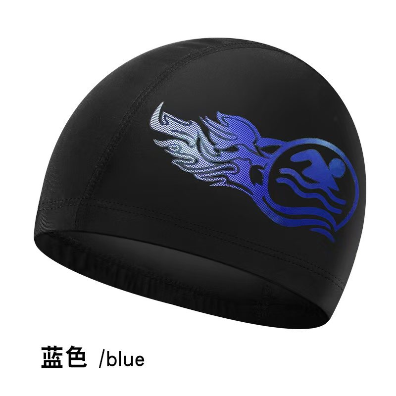 Picture of Adult color solid color swimming cap unisex cloth swimming cap three needle five thread nylon swimming cap manufacturers wholesale