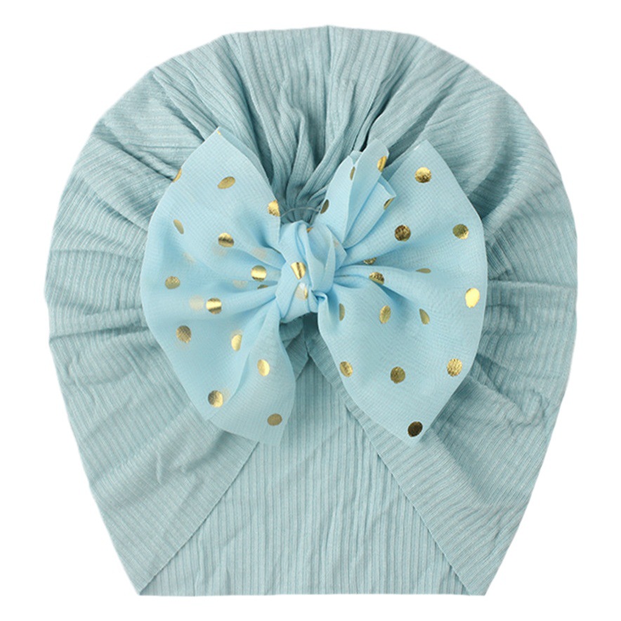 Children's Bowknot Turban Hat, Thin Baby Girl Hat, Trendy European and American Style, Seasonal Ribbed Baby Hat, Ins Style
