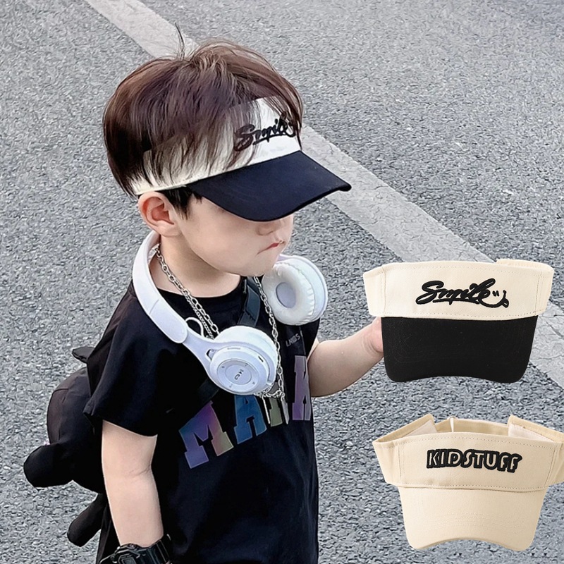 Summer Children's Breathable Empty Top Hat Sunscreen Cap for Boys and Girls Baby's Breathable Outdoor Sun Hat Korean Style