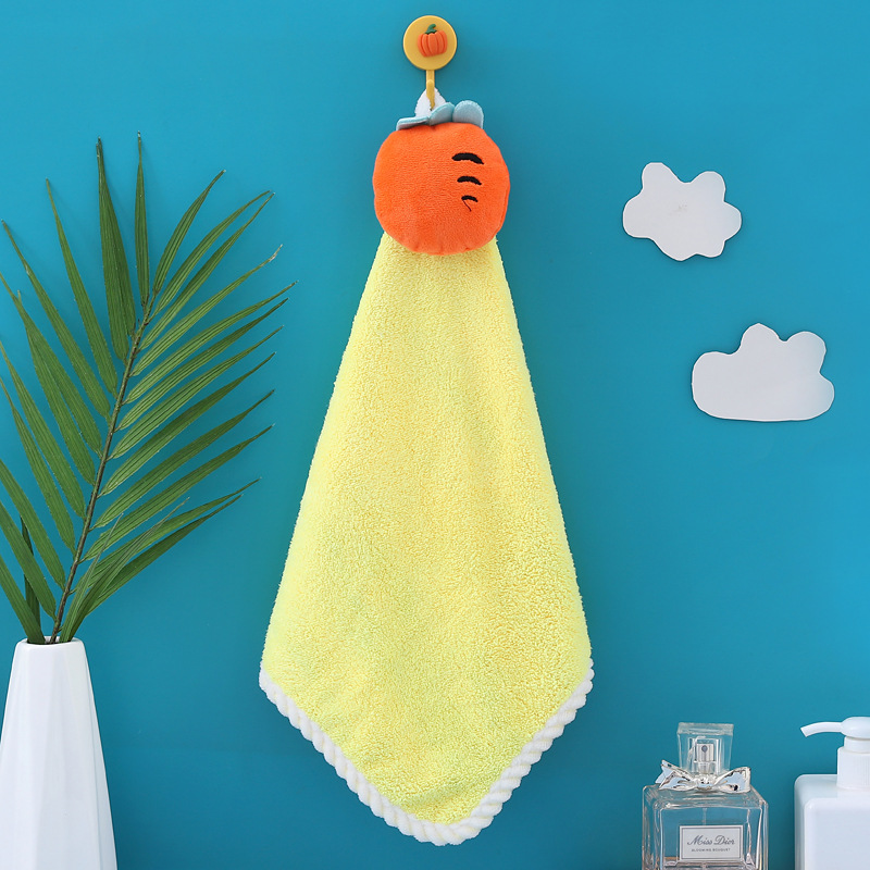Picture of Hand towel cute hanging coral fleece household absorbent kitchen bathroom children cartoon hand towel factory wholesale