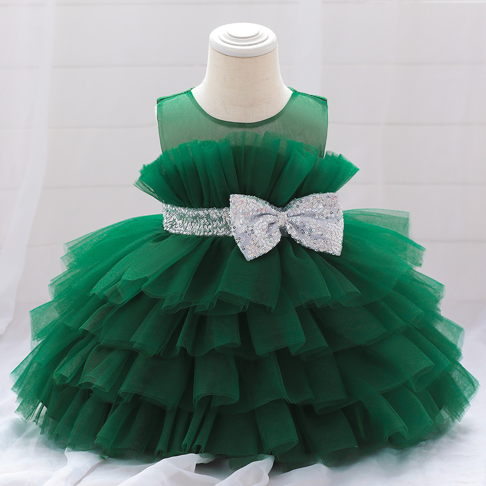 Picture of Cross-border Europe and the United States New Baby Dress Baby One-year-old Puffy Cake Birthday Dress Children's Mesh Princess Dress