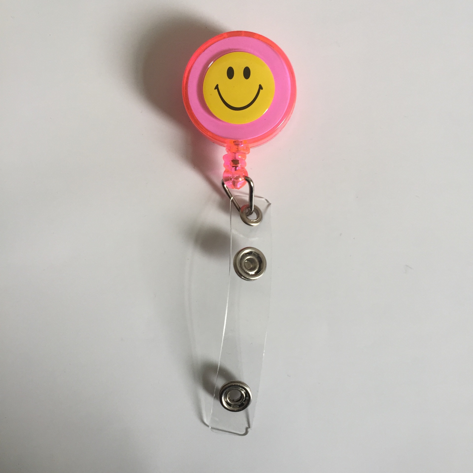 Picture of Factory wholesale LOGO smiley face easy pull buckle easy pull retractable buckle ID card set badge buckle key work card buckle