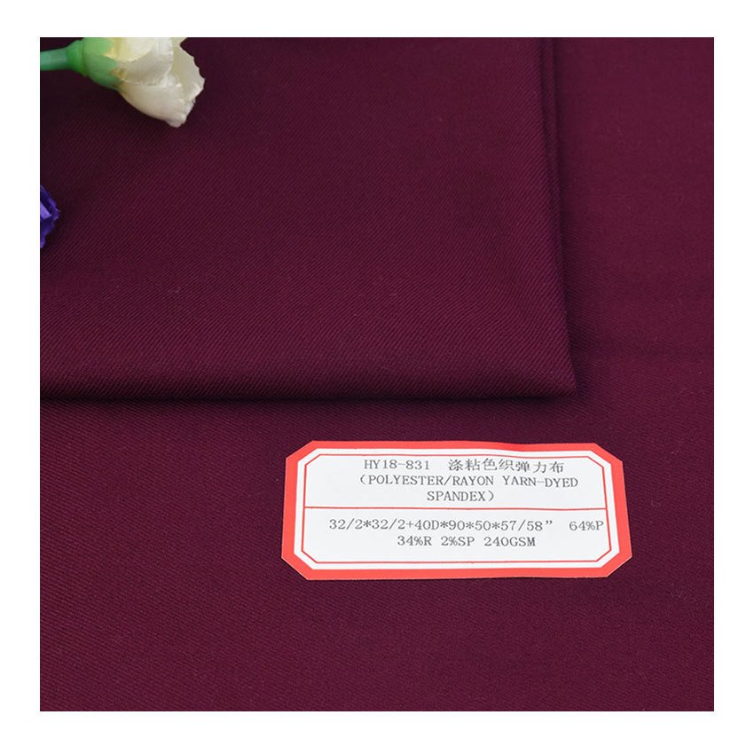 Wholesale T/R polyester viscose solid color yarn-dyed stretch fabric yarn-dyed dress curtain sand cloth home textile home fabric