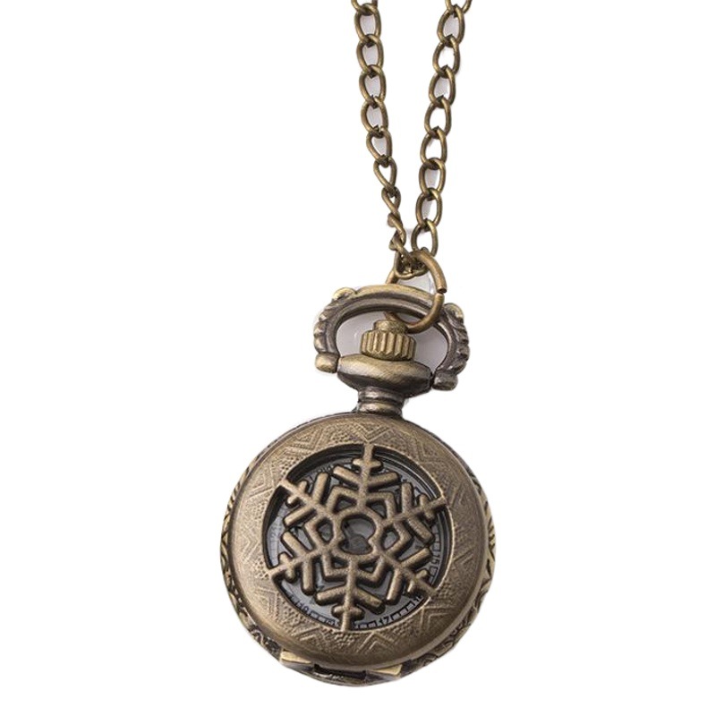 Factory wholesale retro hollow snowflake small pocket watch hanging watch student necklace watch fashion pendant