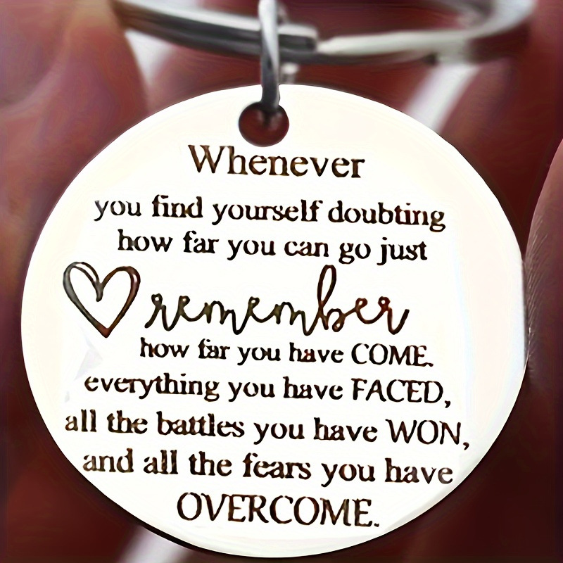 Picture of Customized German Russian Spanish Stainless Steel Keychain Commemorative Blessing Colleagues Keychain Can be customized with graphics and text