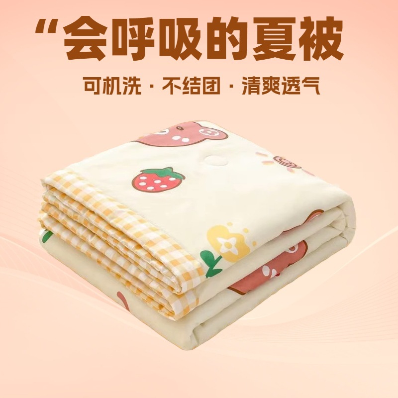 Skin-friendly water-washed cotton sanding summer quilt simple student dormitory single summer cool quilt air conditioning quilt summer thin quilt wholesale