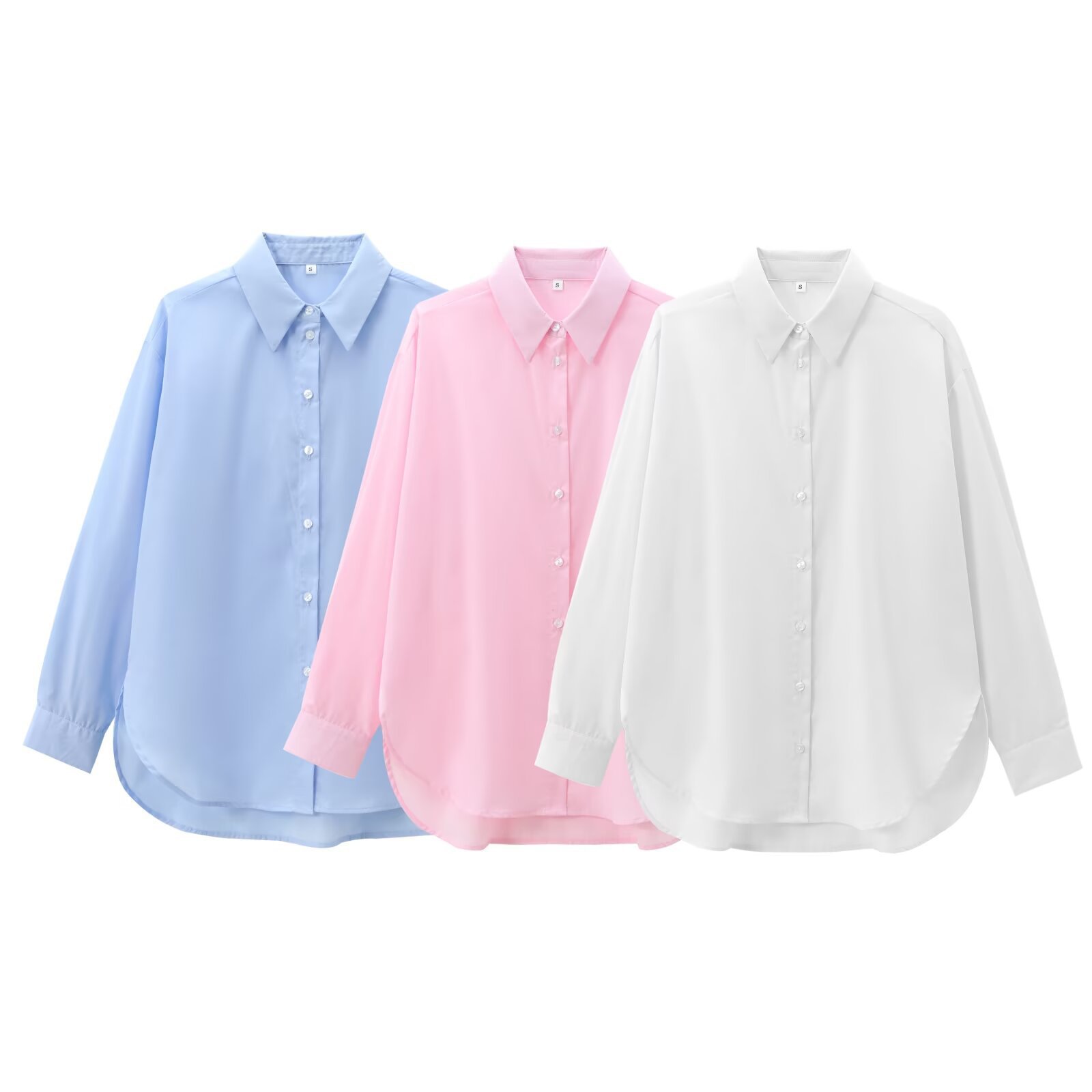 Foreign trade 2024 cross-border Amazon women's autumn fashion Joker European and American style new loose cotton shirt wholesale
