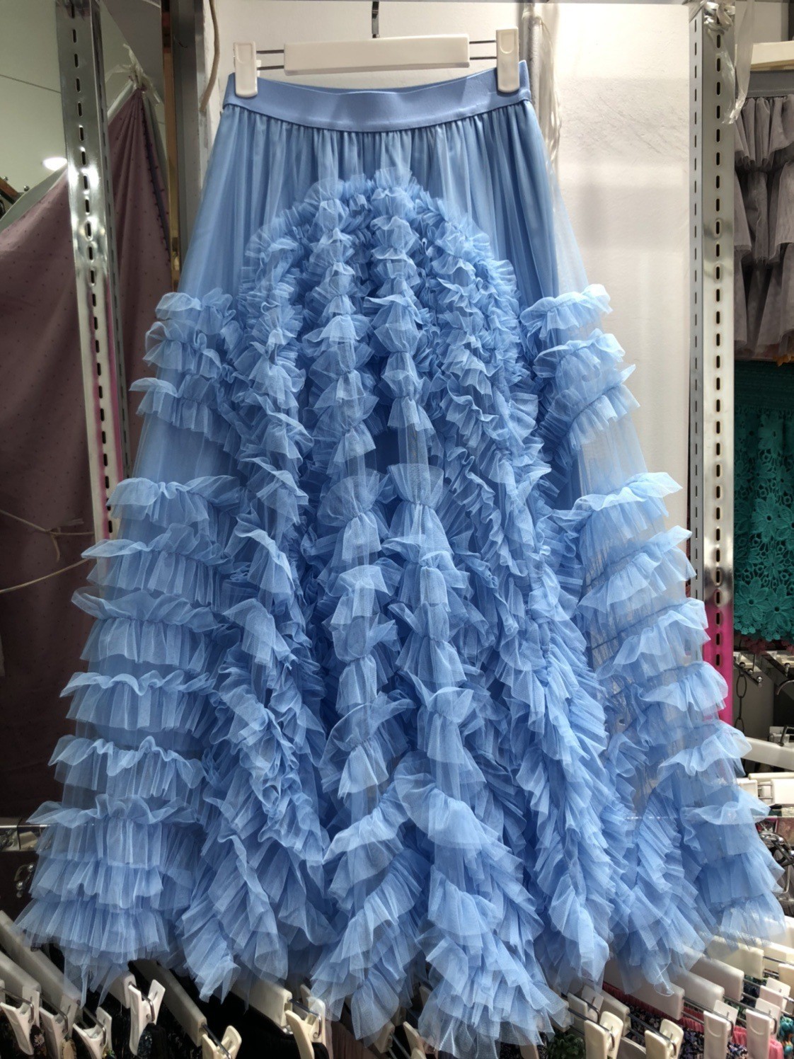 2025 Autumn/Winter New Design-Sensing High-End Mesh Heavy Industry Super Large Sleeve Long Dress Slimming Hip-Covering Glamorous Cake Dress
