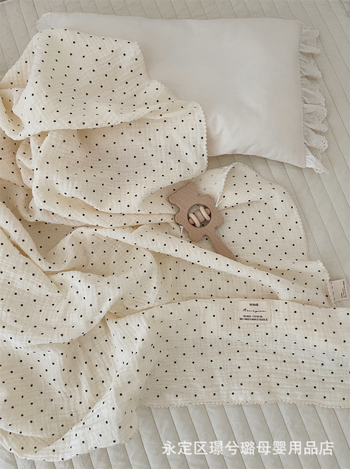 Picture of ins floral Korean style double-layer cotton yarn cotton baby blanket quilt towel bath towel soft glutinous cotton blanket