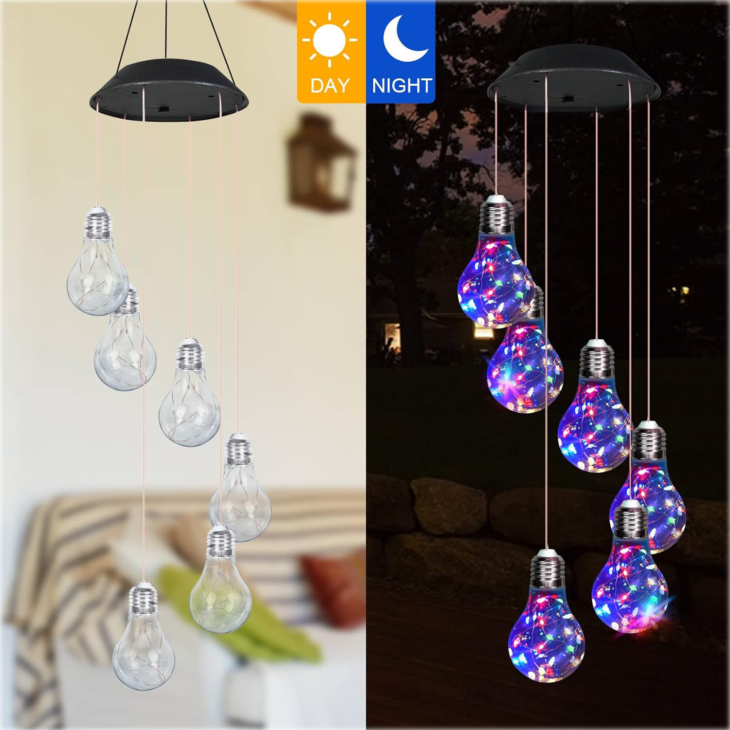 New Outdoor Solar Light Bulb 30Led Copper Wire Wind Chime Garden Light Christmas Garden Decoration Landscape Light