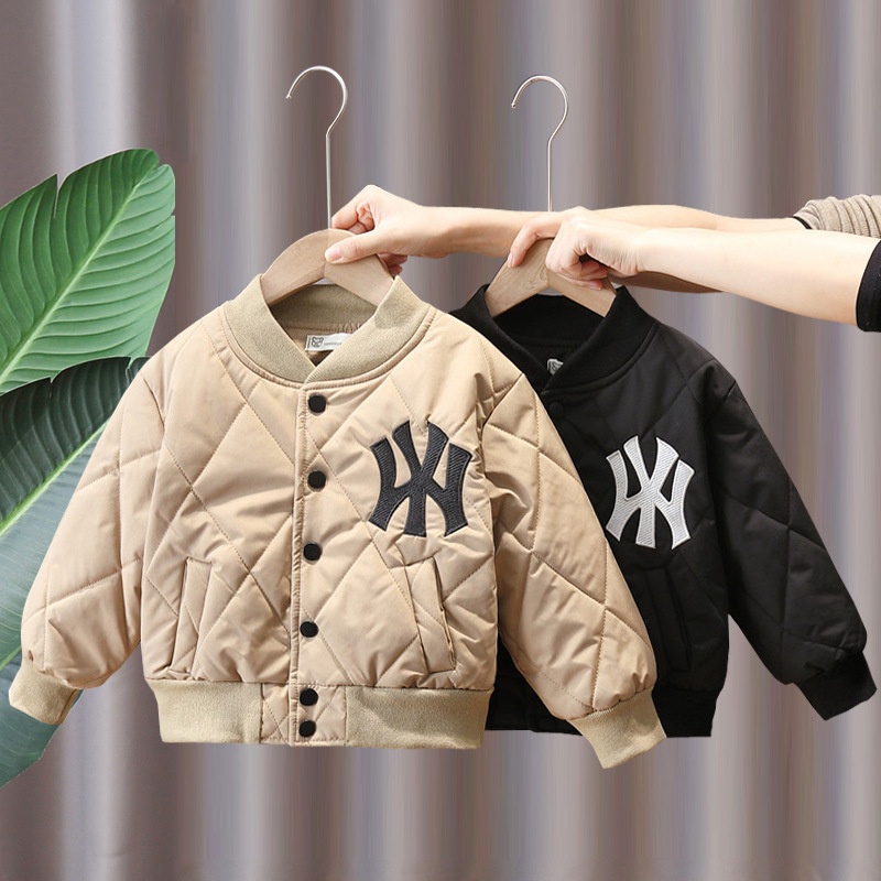 Picture of 1039 Boys' Late Autumn Jacket 2025 New Handsome Baby Quilted Thickened Baseball Clothes Trendy Children's Lightweight