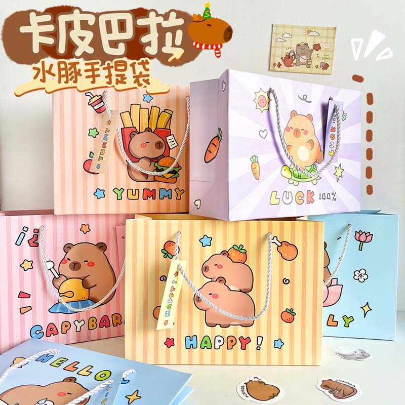 Halloween 3D Cartoon Capibara Gift Bag Birthday Gift Cute Creative Wholesale Tote Bag