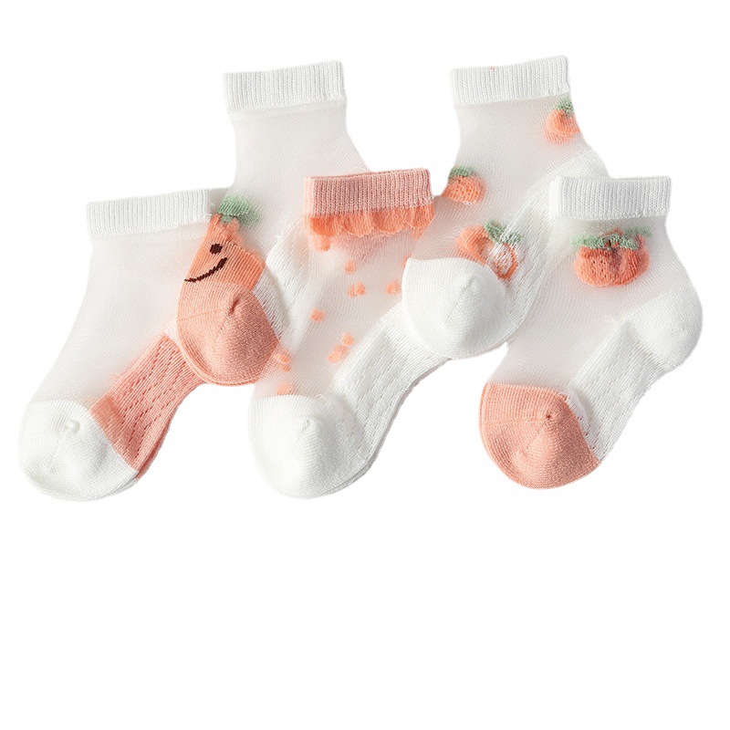 Picture of Spring and summer new cartoon children's ice silk socks summer mesh hollow baby socks ultra-thin glass silk girls socks