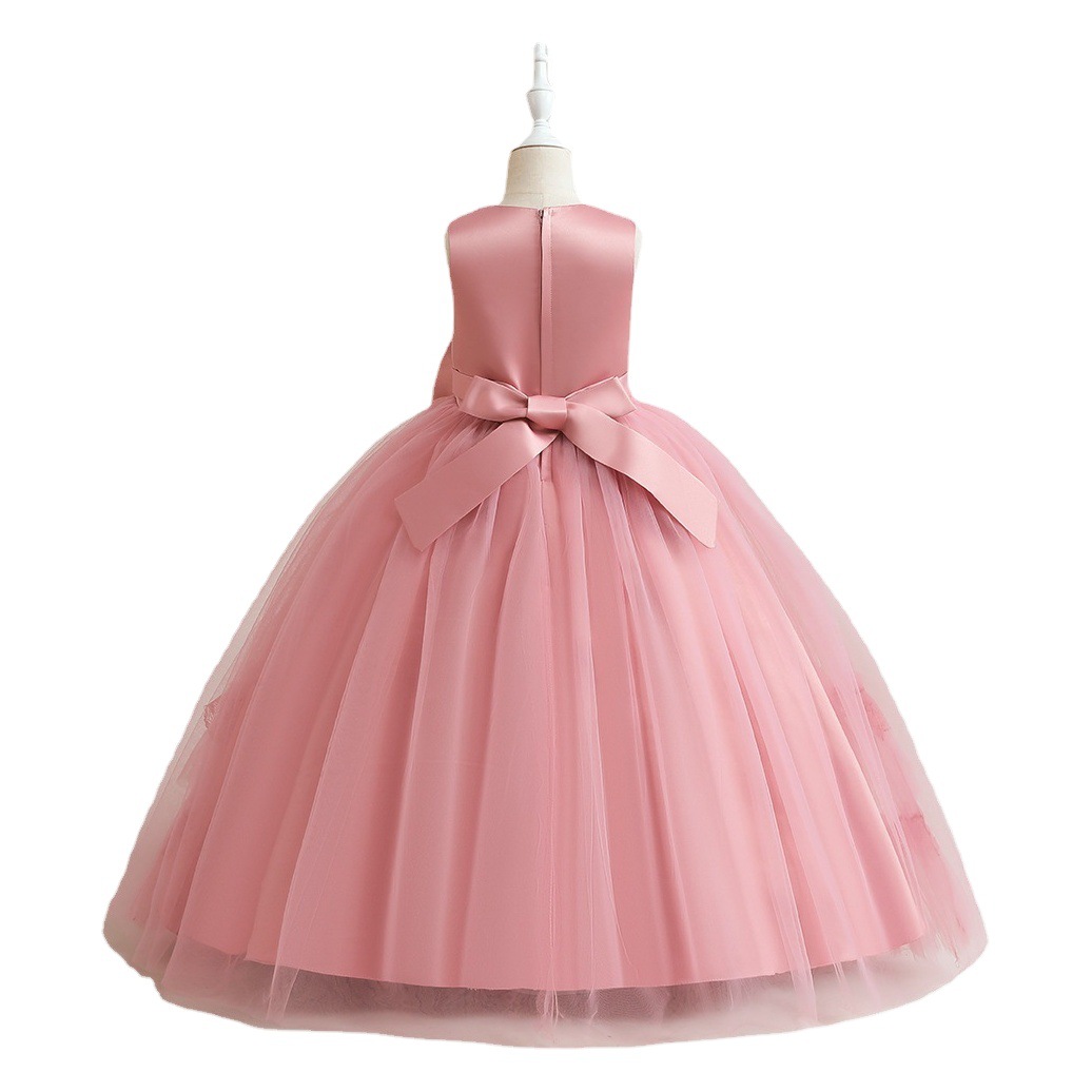 Cross-border Amazon Children's Dress Long Dress Children's Clothing Performance Dress Mesh Dress Show Girl's Dress