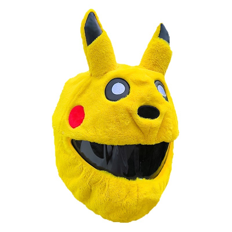 Cartoon Outdoor Cycling Mask Pikachu Plush Stylish Helmet Cover Motorcycle Safety Helmet Protective Cover
