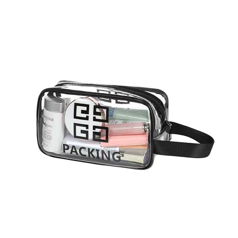 Picture of Pvc Transparent Cosmetic Bag Toiletry Bag Travel Satchel Cosmetics Bag Waterproof Large Capacity Satchel Cosmetic Bag Cosmetics Bag