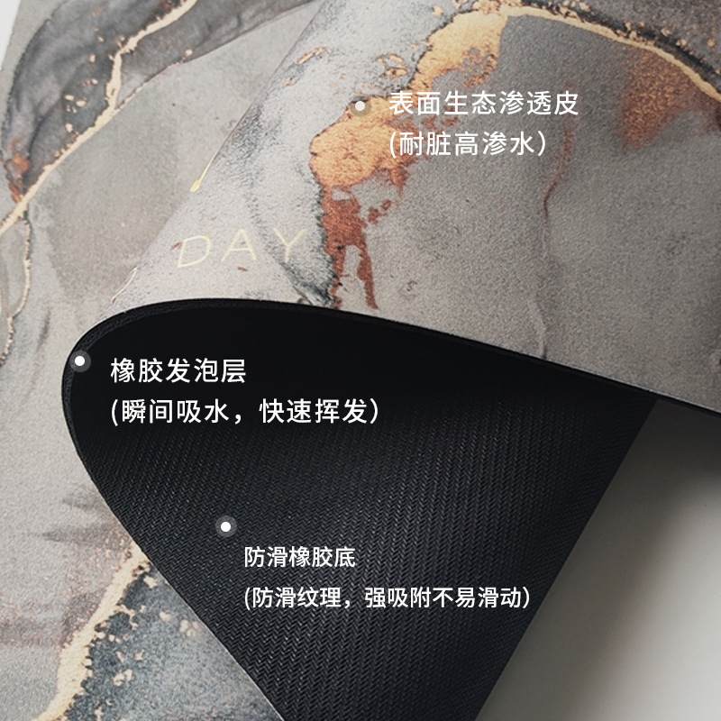 Picture of Simple Diatom Mud Thickened Cushion Absorbent Mat Bathroom Door Mat Quick-drying High-end Bathroom Floor Mat Non-slip