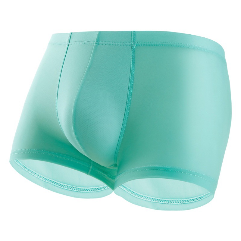 Men's Boxers Low Waist Ice Silk Sexy Breathable Double Layer Ultra-thin Panties Transparent Cross-border Comfortable Shorts Wholesale Trendy