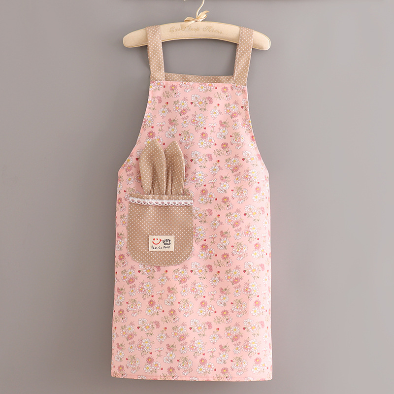Picture of Pure Cotton Apron Kitchen Household Internet Celebrity Work Clothes Cover Clothes Special Catering and Cooking Women's New Style Clothing Fashion Waist