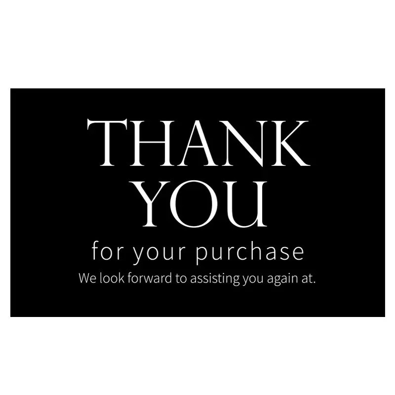 Picture of Cross-Border Wholesale Black Thank You Card Coated Paper Card Thank You Gift Card Packaging English Card