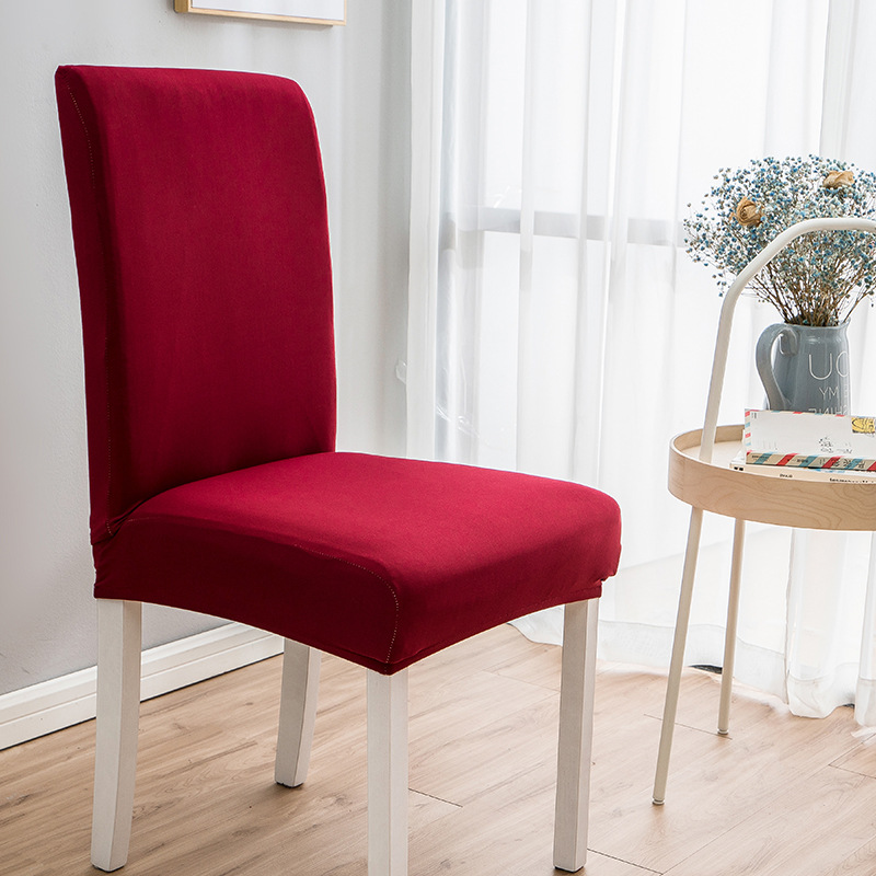 Picture of Cross-border plain milk silk elastic chair cover hotel restaurant half chair cover conference conjoined chair cover wholesale