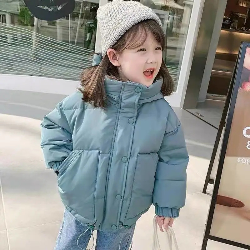 Picture of Girls' Cotton-padded Clothes Autumn and Winter Clothes New Style Girls Children's Fashionable Cotton-padded Coat Children's Bread Clothes Short Cotton-padded Coat Coat Trendy
