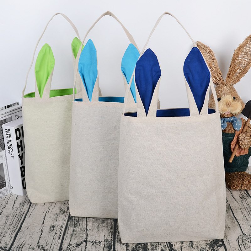 Easter rabbit ear bag cotton and linen rabbit ear gift bag factory spot Easter cotton and linen bag rabbit bag