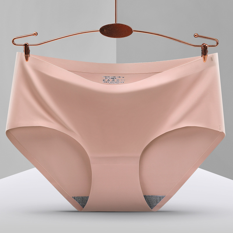 Picture of Explosions seamless one-piece ice silk panties ladies solid color breathable mid-waist cotton crotch girls' briefs manufacturers