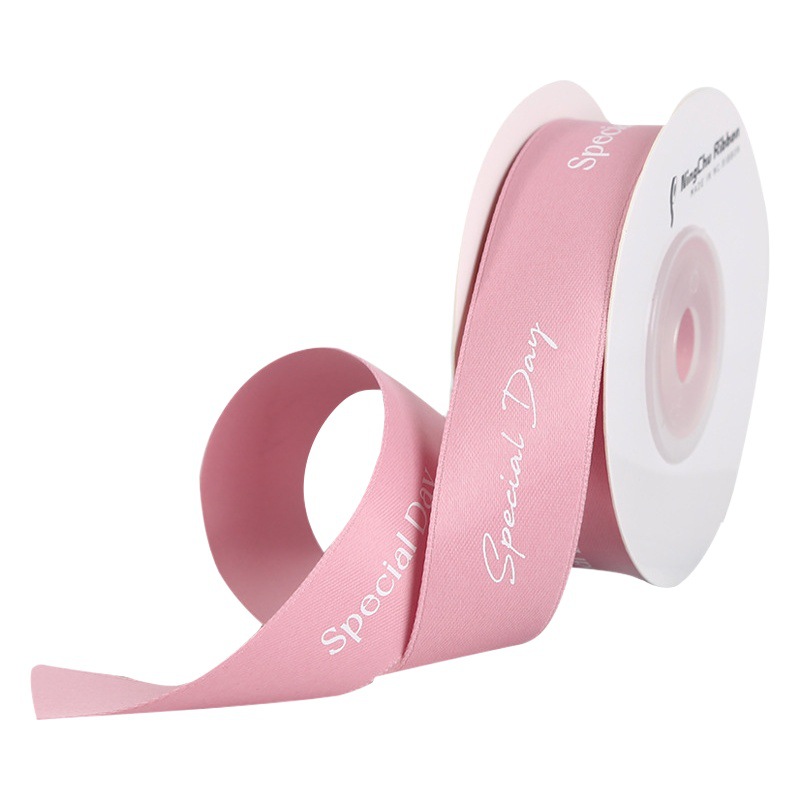 2cm Milk Silk English Ribbon Gift Packaging Bouquet Baking Ribbon Cake Ribbon Handmade diy Material Ribbon