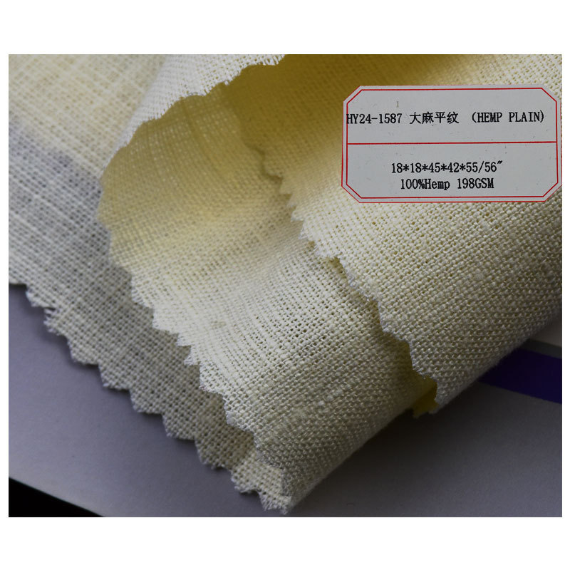18 hemp plain fabric 198gsm Hemp hemp spring and summer short sleeve clothing dress hemp fabric