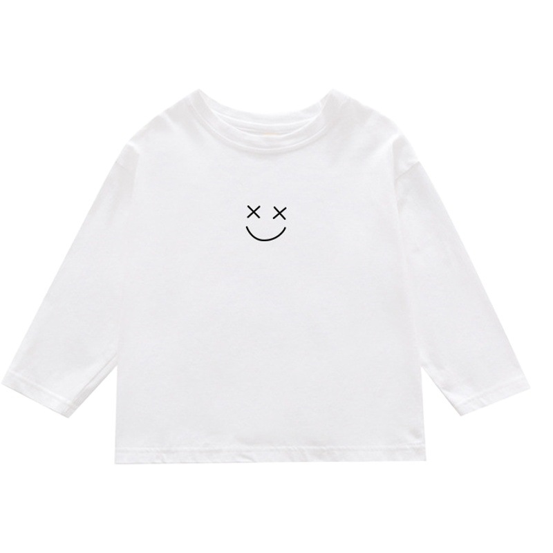 Pure Cotton Kidsren's T-Shirt Long-Sleeved Boys and Girls Clothing 2025 Cute Cartoon Animation Fun Kidsren's Bottoming Top Spring