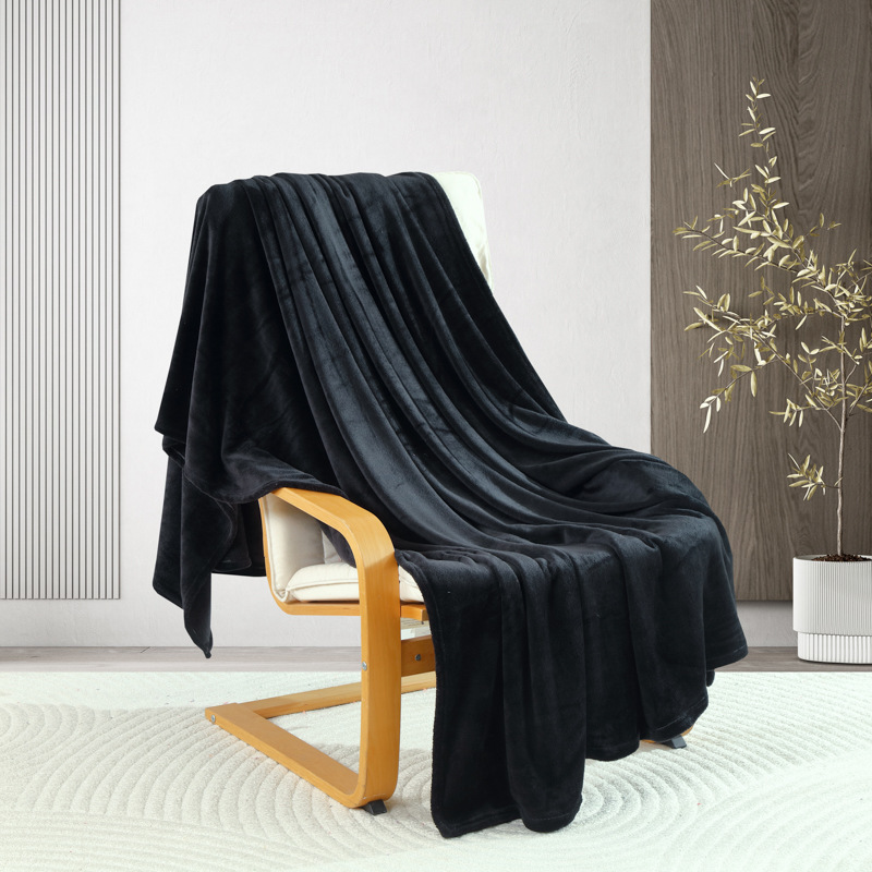 Picture of Flannel Blanket, Coral Fleece Solid Color Blanket, Nap Blanket, Office Shawl Blanket, Throw Blanket, Nap Blanket, Gift for Sales Promotion