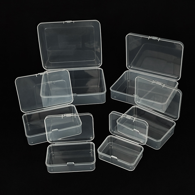 Picture of 9.5 rectangular box translucent plastic packaging box small material Jewelry necklace with lid pp high permeability plastic storage box