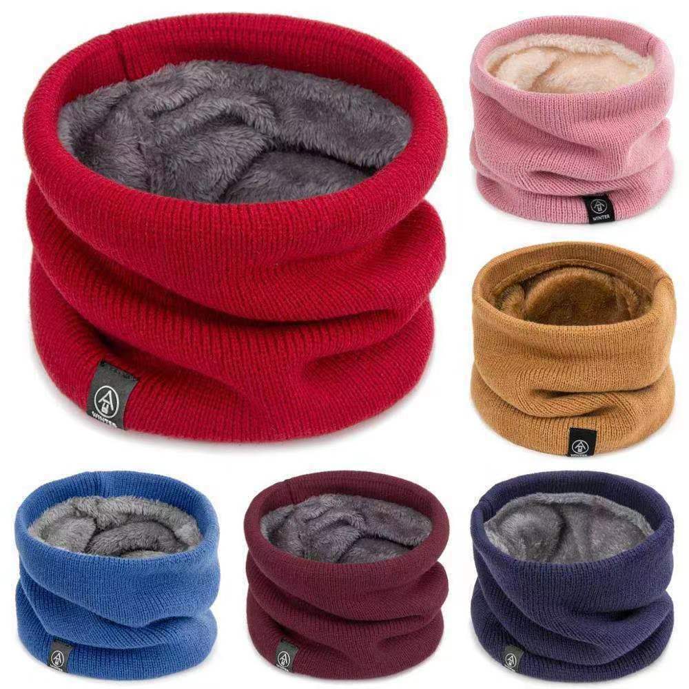 Unisex Winter fleece-lined Thickened Warm Scarf for Students Korean-style All-match Necklace Outdoor Leisure Cycling Scarf