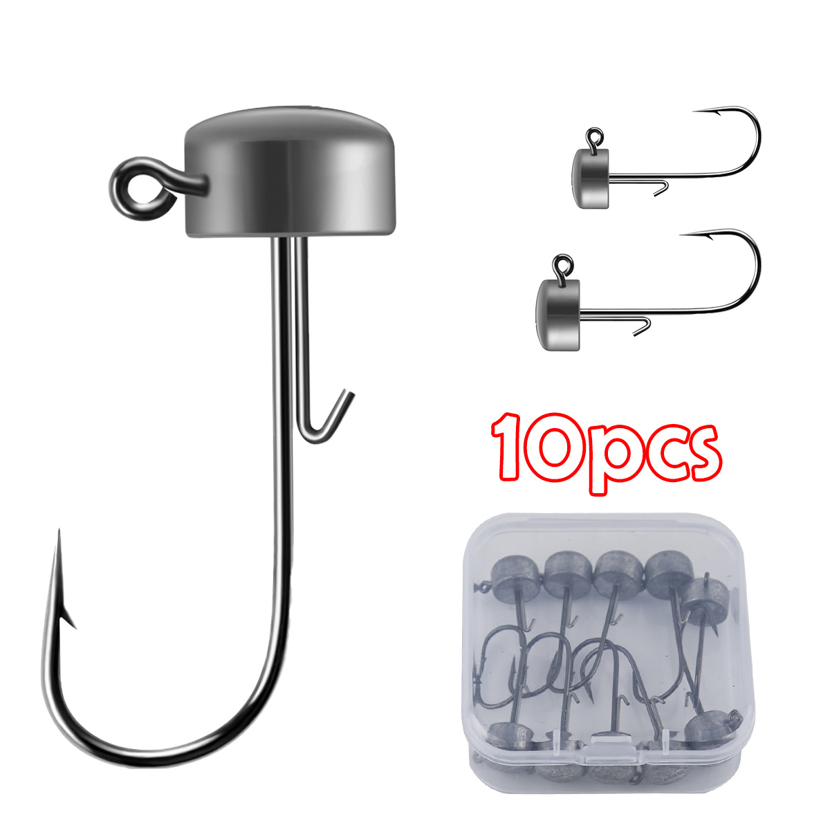 Die-cast Ned lead hook integrated hook body flat hook strip strong Luya perch mandarin fish black pit hook wholesale