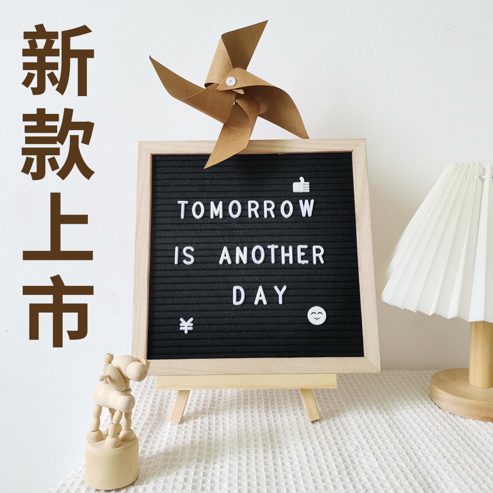 New ins Felt Letter Message Board Photo Frame Amazon feltletterboard Puzzle Board Wooden Bracket