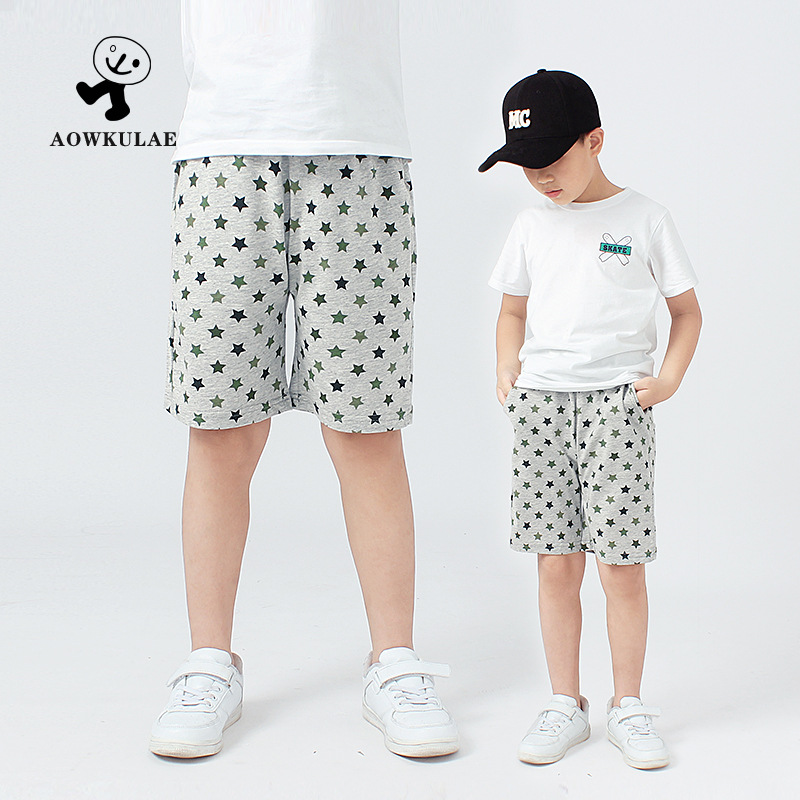 Picture of Children's Summer Korean Style New Boys' Casual Shorts Big Children's Stars Full Print Breathable Children's Five-point Pants for Hair